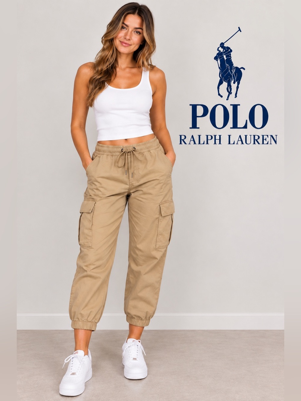 Polo by Ralph Lauren women’s Tan Cargo Jogger Pants
